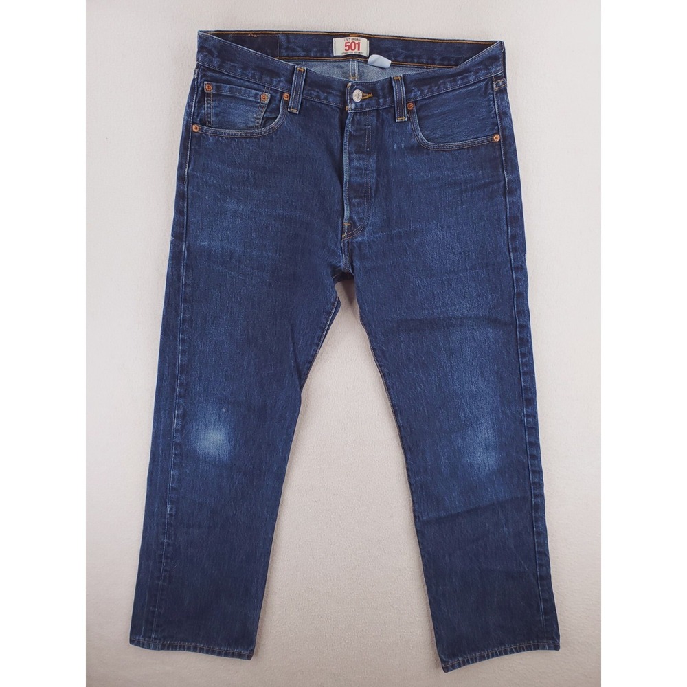 Levis 501 Jeans Mens 34x30 Original Straight Button Fly Classic Heavy Denim Pant
